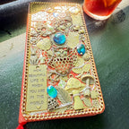Isolde Bluevale – Handmade Magic Journal with Blue Gem, Owl, Postcard and Mushroom Charms from BrassBound Pages