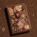 Rosalind Emberveil – Handmade Victorian Steampunk Journal with Ruby Gem, BrassBound Pages
